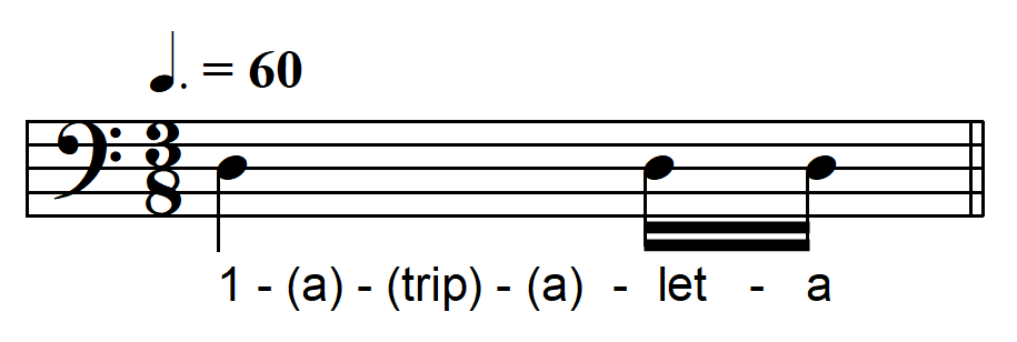 rhythmic dictation compound meter one beat example 15